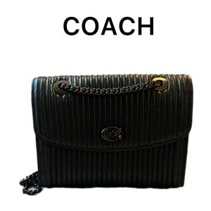 NWT COACH Black Quilted River Parker